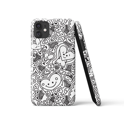 Black and White Doodles iPhone Case