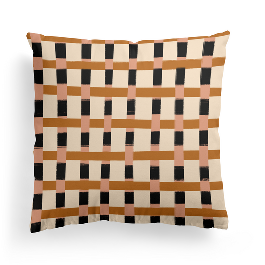 Boho Abstract Line Art Pattern Throw Pillow