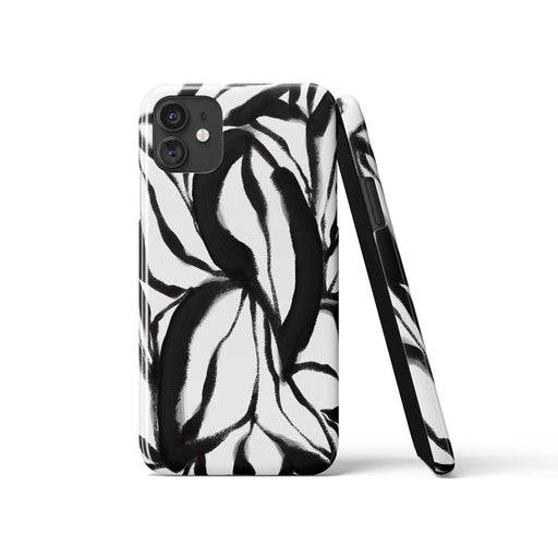 Black and White Abstract Floral iPhone Case