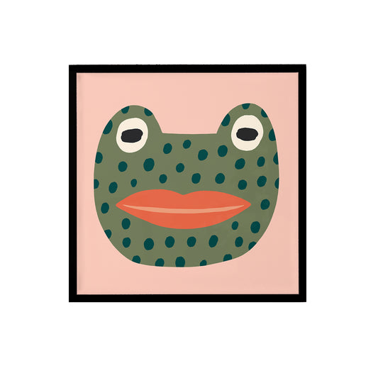Funny Frog with Red Lips Print