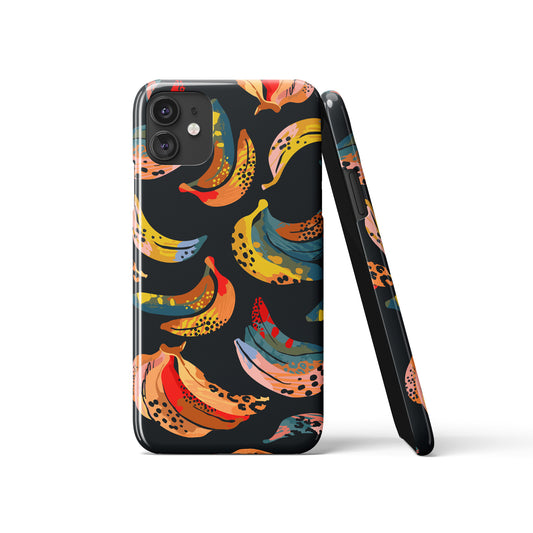 Colorful Bananas with Black Background iPhone Case
