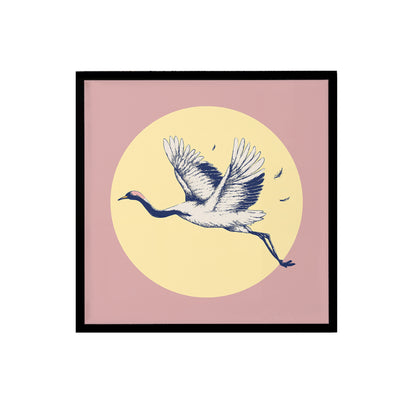 Pink Romantic Crane Print