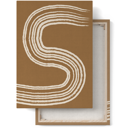 Minimalist Brown Line Art Canvas Print