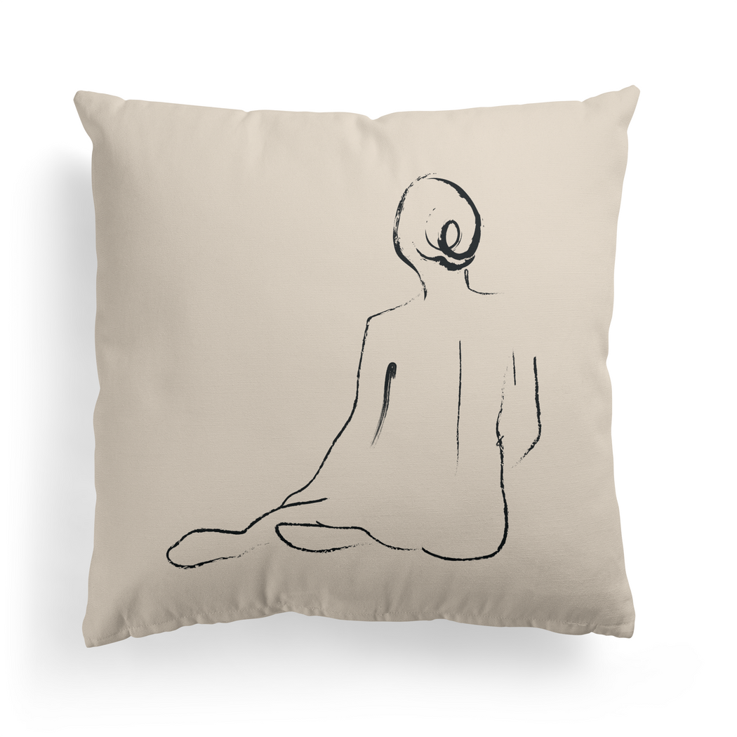 Picasso Line Art Woman Throw Pillow