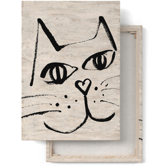 Cute Black Cat Canvas Print