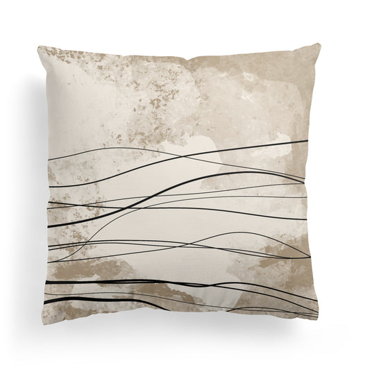 Beige Neutral Abstract Pattern Throw Pillow