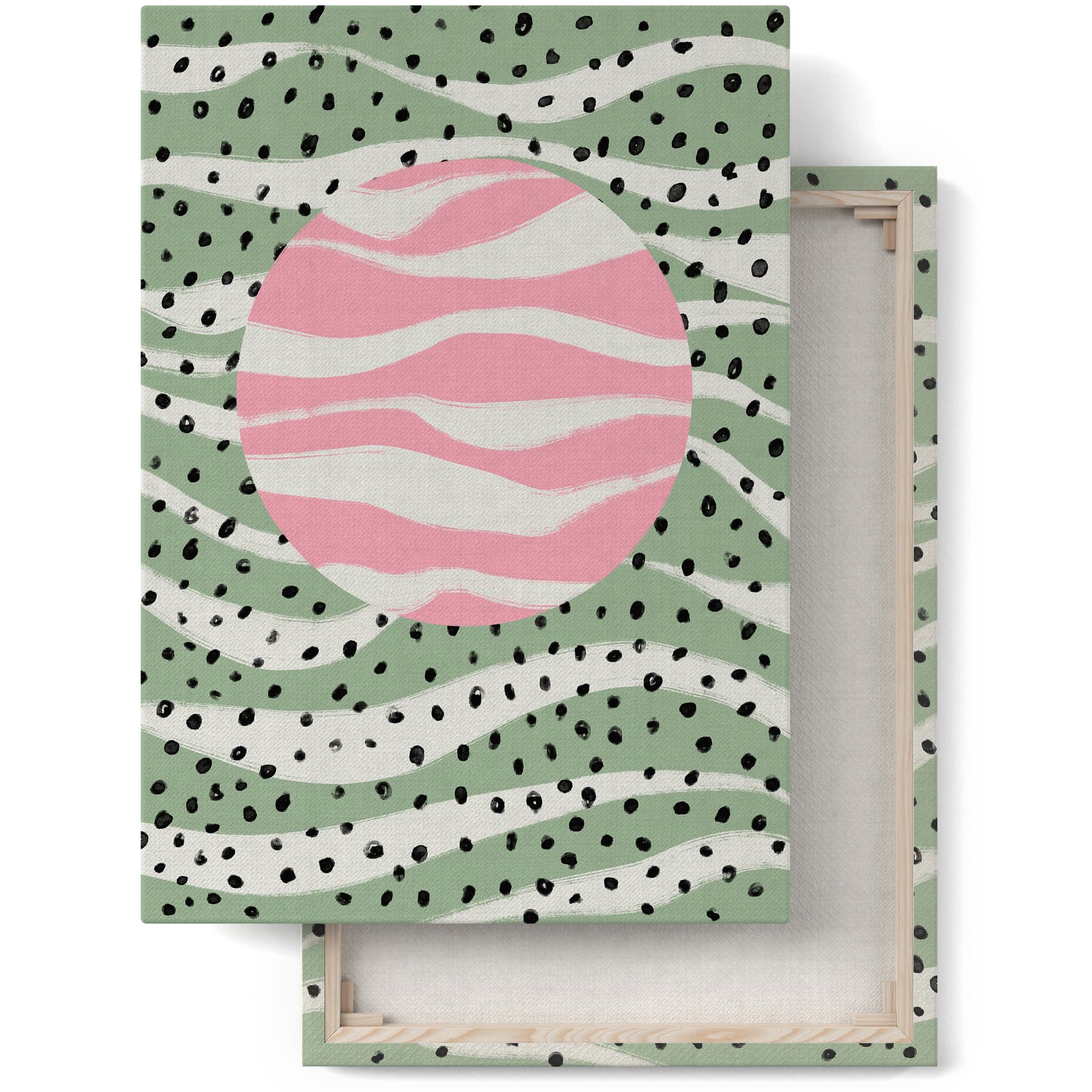 Mint Cute Sun with Dots Canvas Print