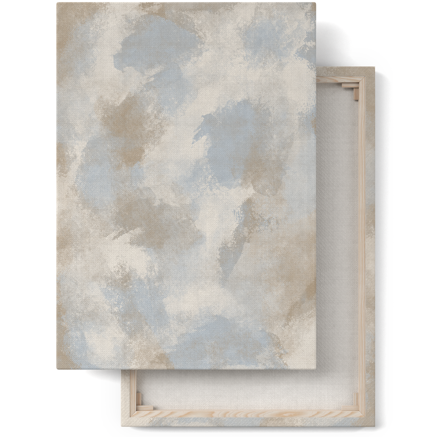 Delicate Beige Blue Abstract Art Canvas Print