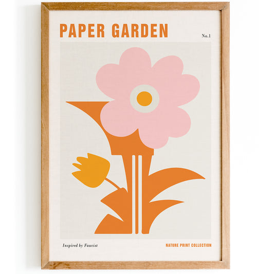Retro Cut Outs Flower Poster
