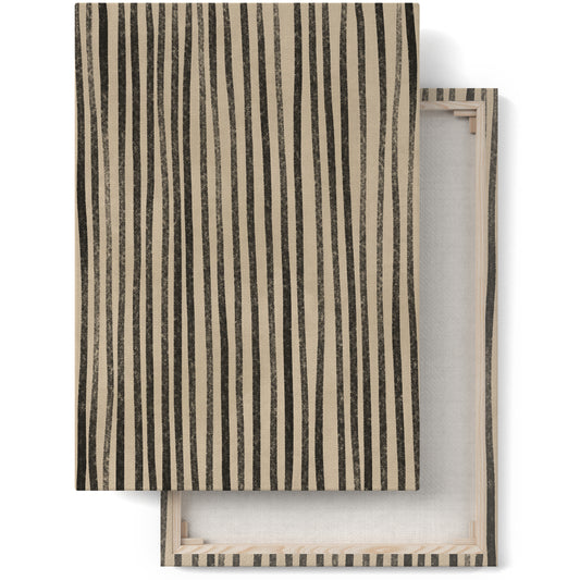 Beige and Black Striped Canvas Print