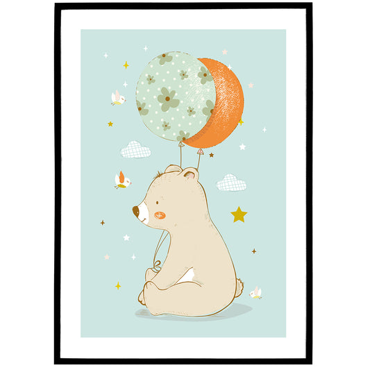 Teddy Bear Illustration Poster