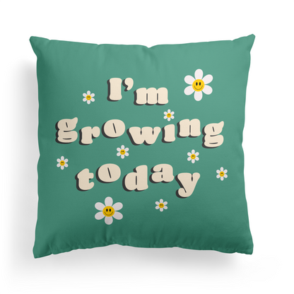 I'm Growing Today Green Retro Throw Pillow