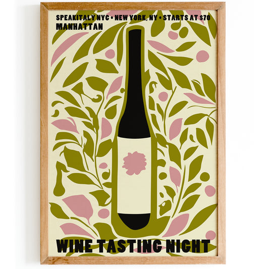 Wine Tasting Night Manhattan Poster