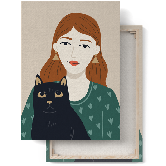 Cat Lady, Gift For Her Canvas Print