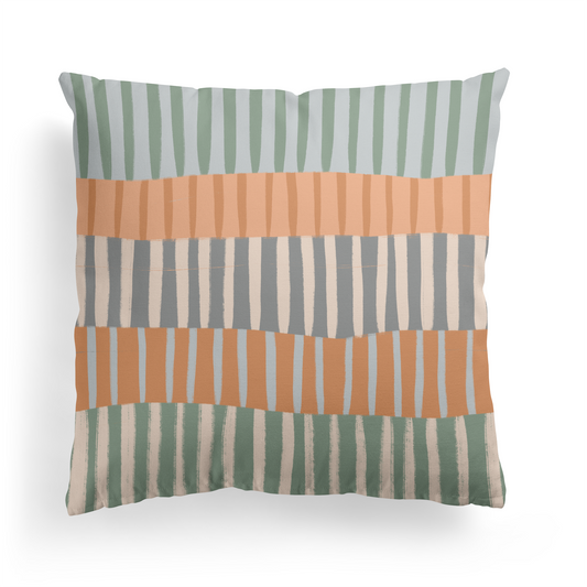 Vintage Striped Minimalist Throw Pillow