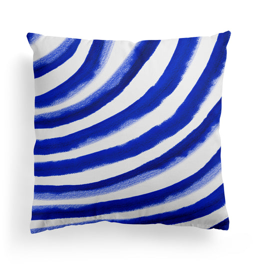 Painted Greek Blue Line Art Throw Pillow