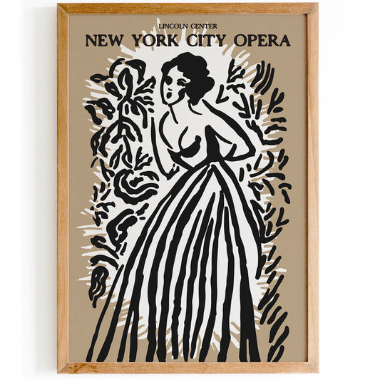 New York City Opera Beige Poster