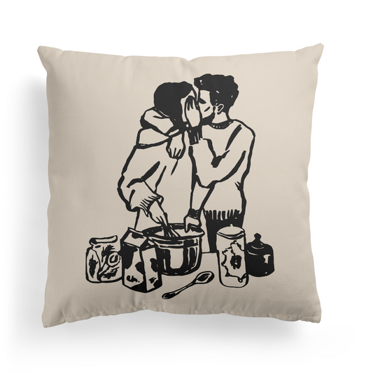 Cooking Couple Throw Pillow