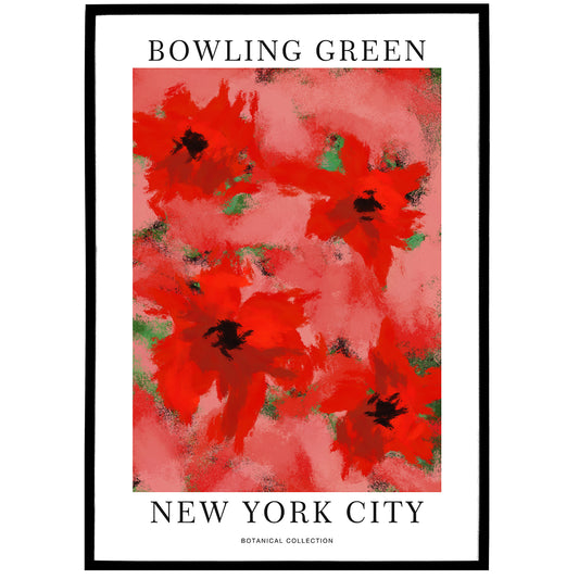 Red Flowers, New York City Poster