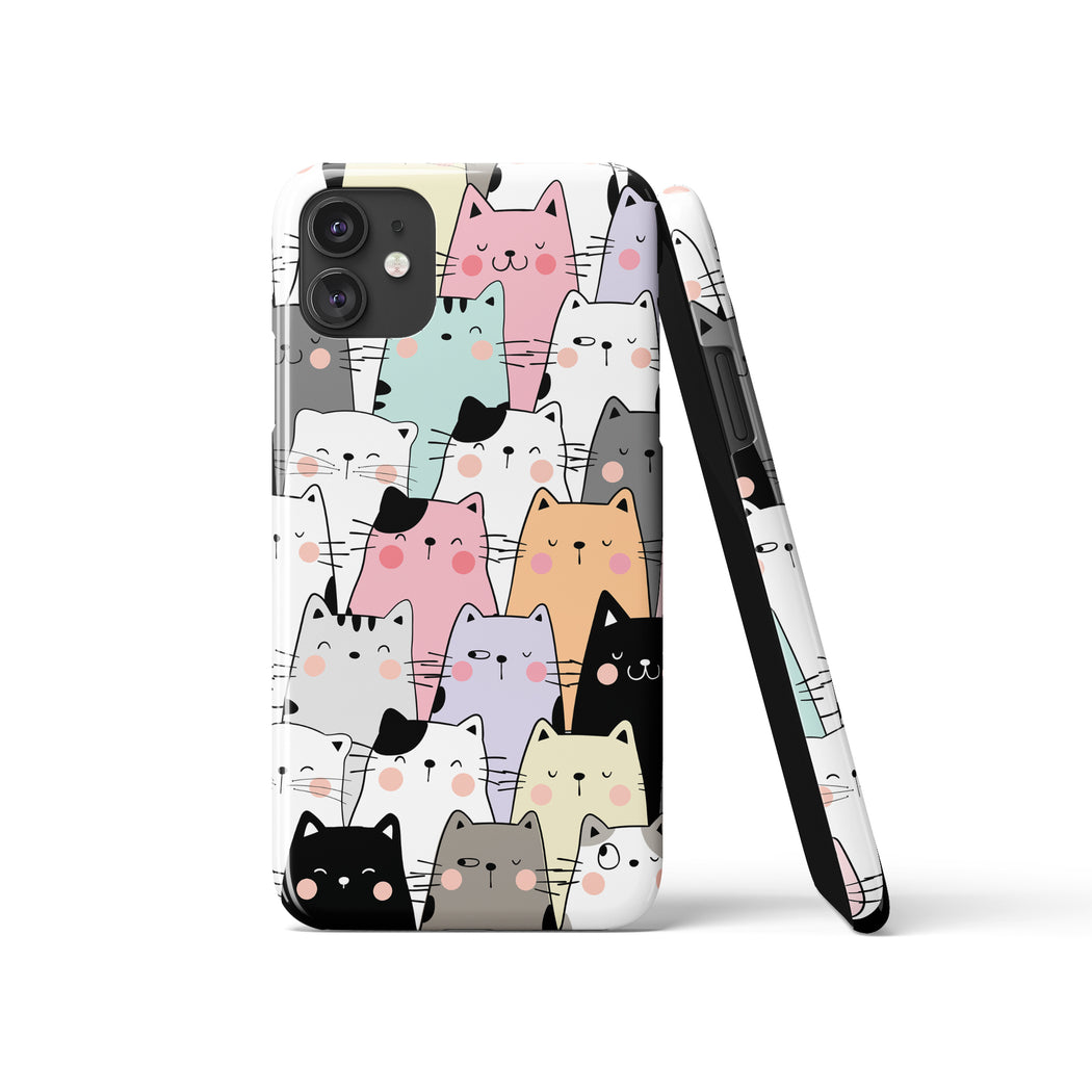 Funny Colorful Cat Pattern Cartoon iPhone Case