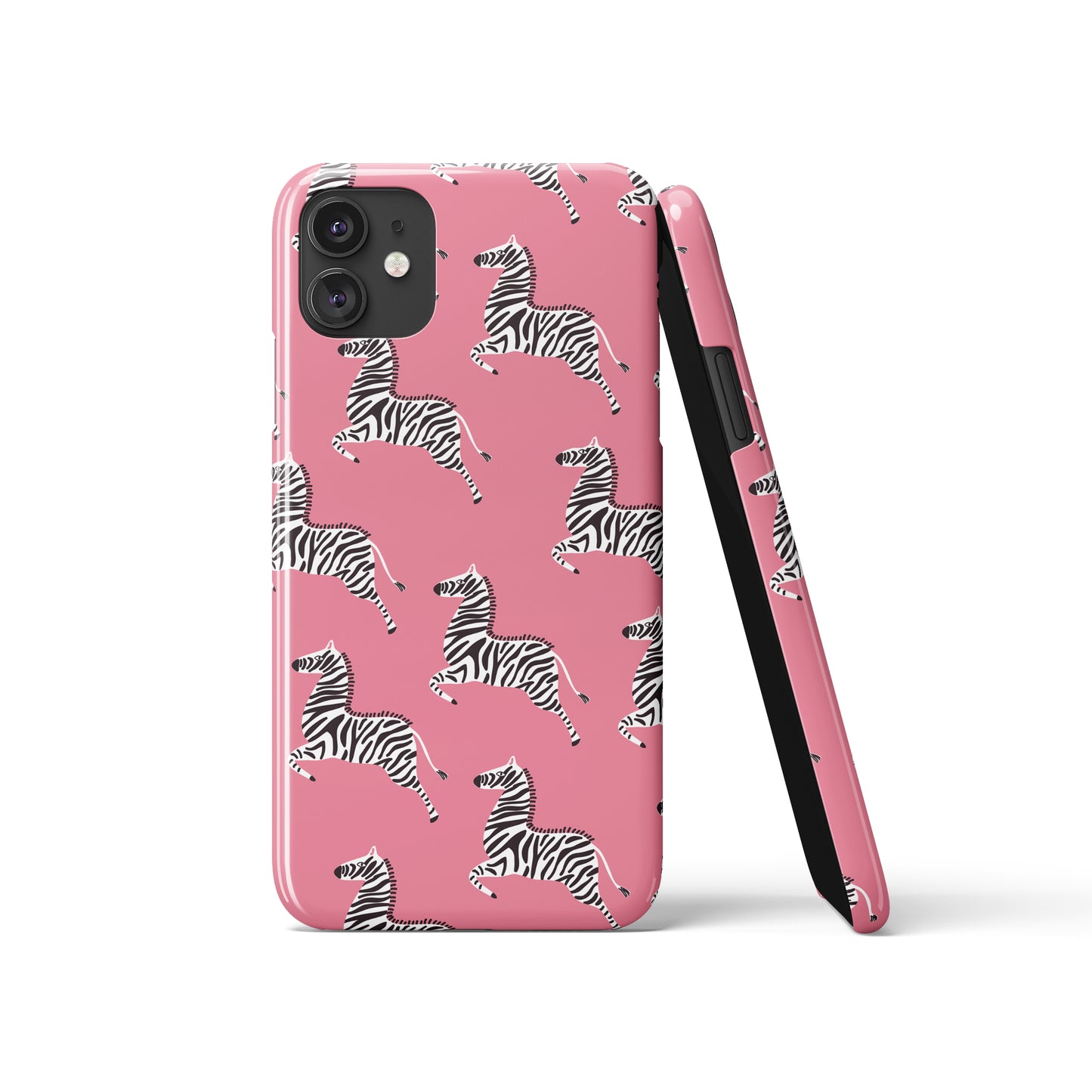 Pink Background with Zebra Pattern iPhone Case