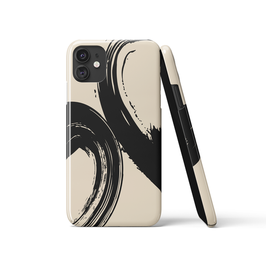 Black Brushes Minimalist Painted iPhone Case