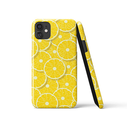 Yellow Lemon Fruit Pattern iPhone Case