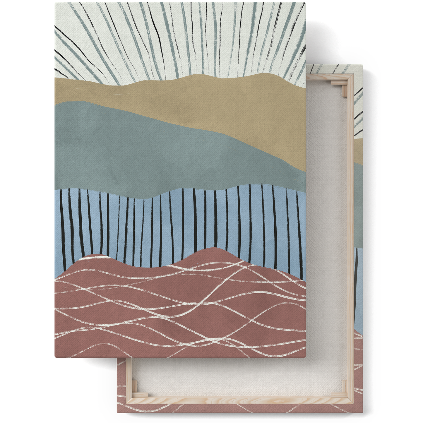 Rustic Abstract Landscape Canvas Print