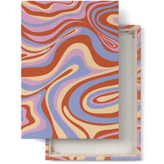 Retro Colorful Swirl Eclectic Canvas Print