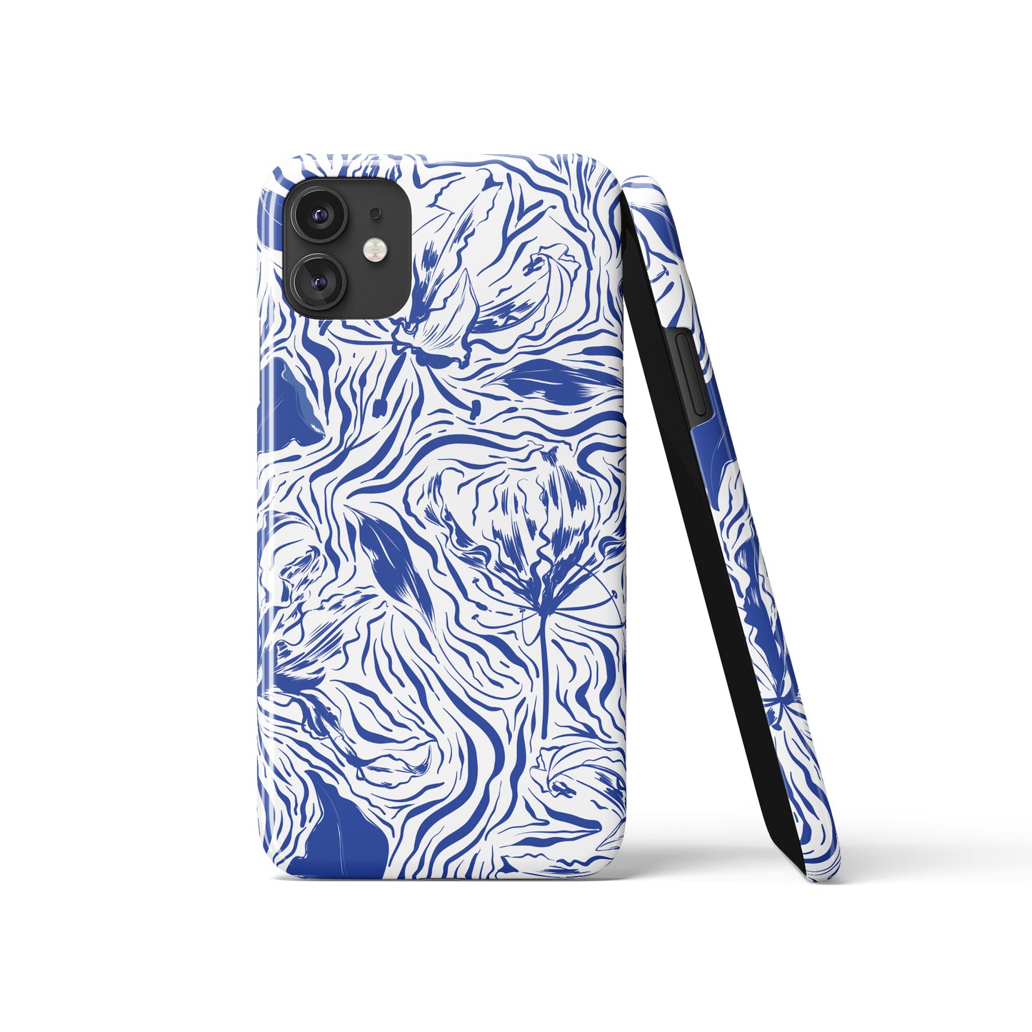 Blue Swirl Abstract Pattern iPhone Case