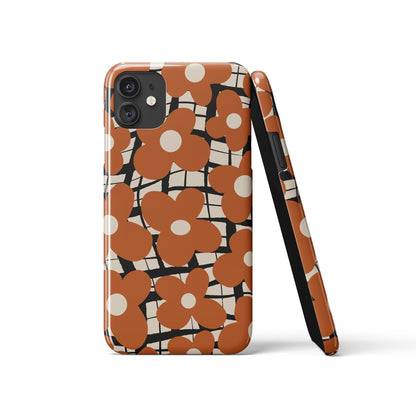 Burnt Orange Flowers iPhone Case