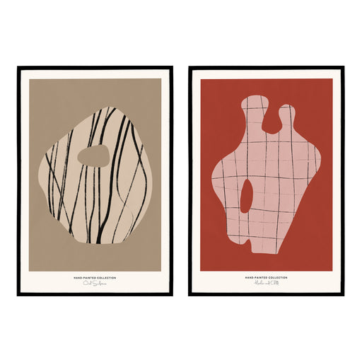 Set of 2 Abstract Sculpture Moore Inspired Posters