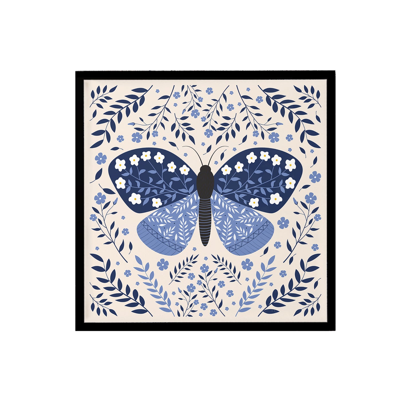 Blue Boho Butterfly Print