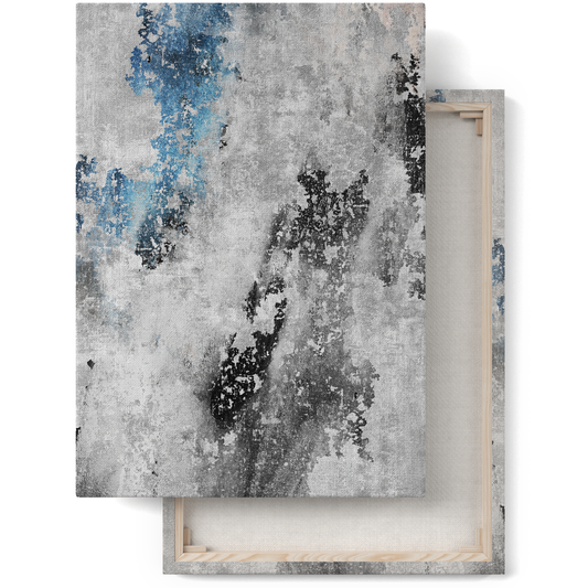 Grey Flowing Abstract Painting Canvas Print