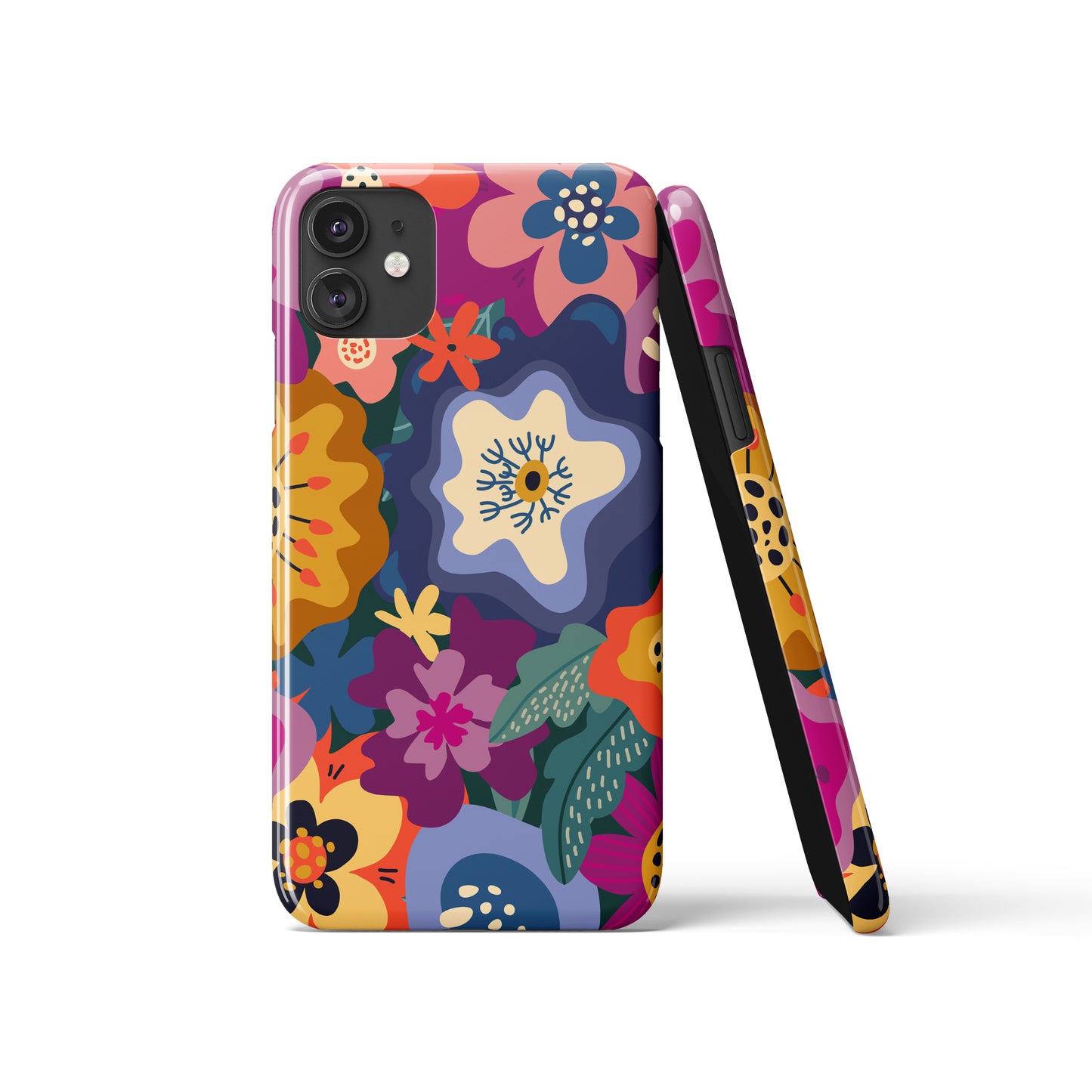 Retro Colorful Flowers iPhone Case