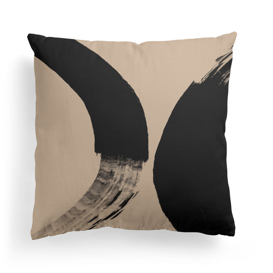 Black Brushes Modern Art Throw Pillow
