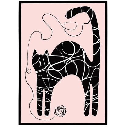 Wool Ball & Cat Poster