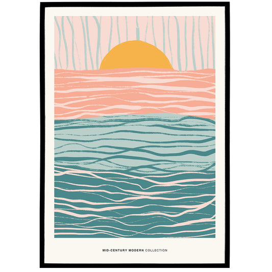 Pastel Hand Painted Sun Poster