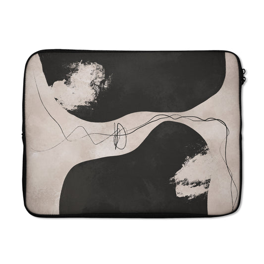 Abstract Painted Black Shapes- Laptop Sleeve