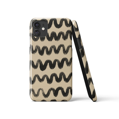 Black Abstract Lines iPhone Case