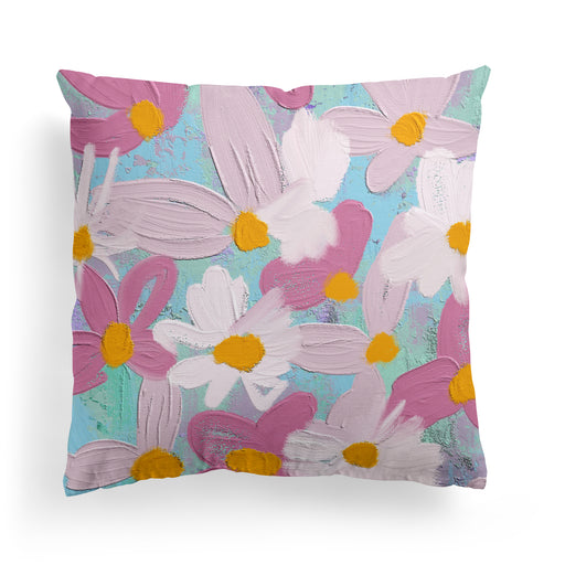 Pillow with Painted Floral Pattern