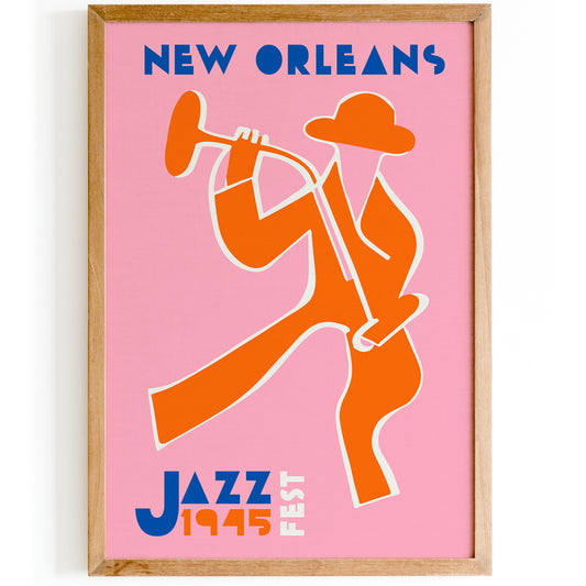 Pink Jazz Fest in Louisiana Poster