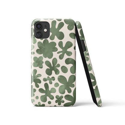 Green Floral Pattern iPhone Case