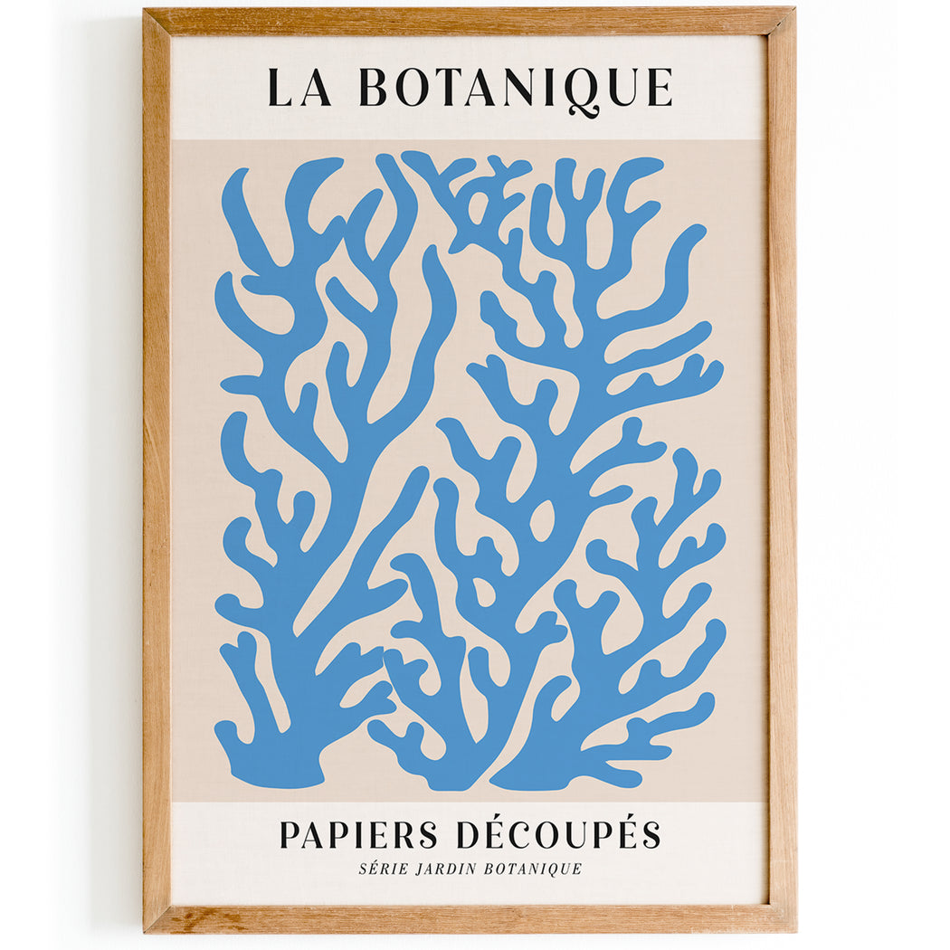 Blue Coral Botanique Poster
