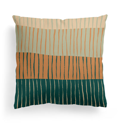 Rustic Boho Line Art Abstract Throw Pillow
