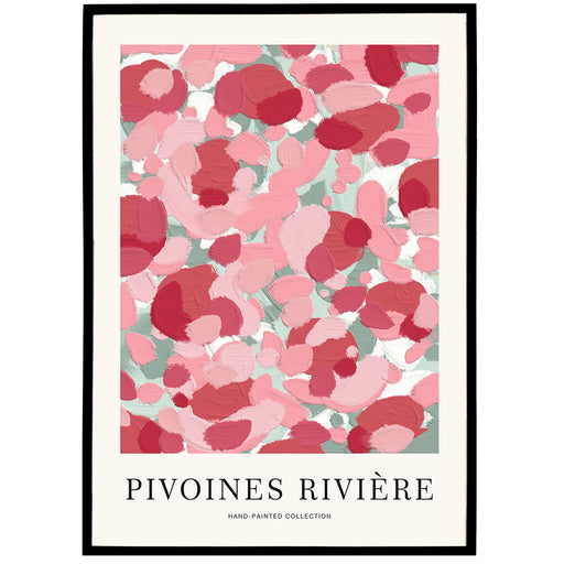 Pivoines Rivière Abstract Painted Poster