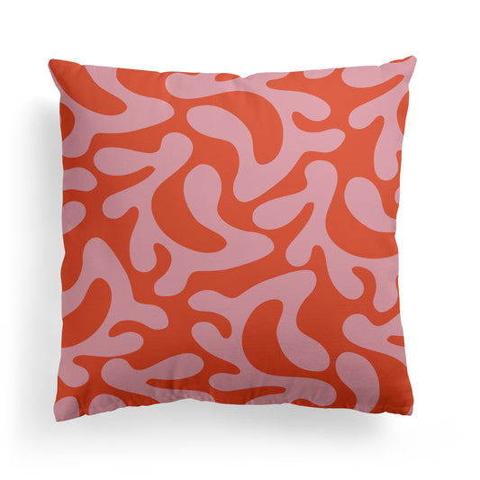 Red and Pink Pattern Throw Pillow