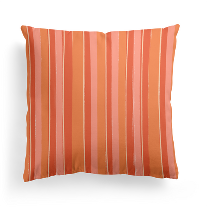 Colorful Boho Striped Pattern Throw Pillow