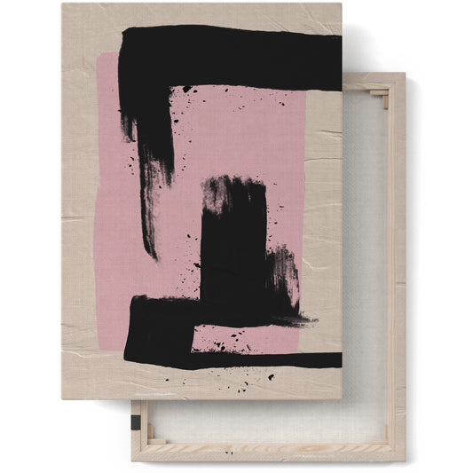 Pink Modern Abstract Painbrushes Canvas Print