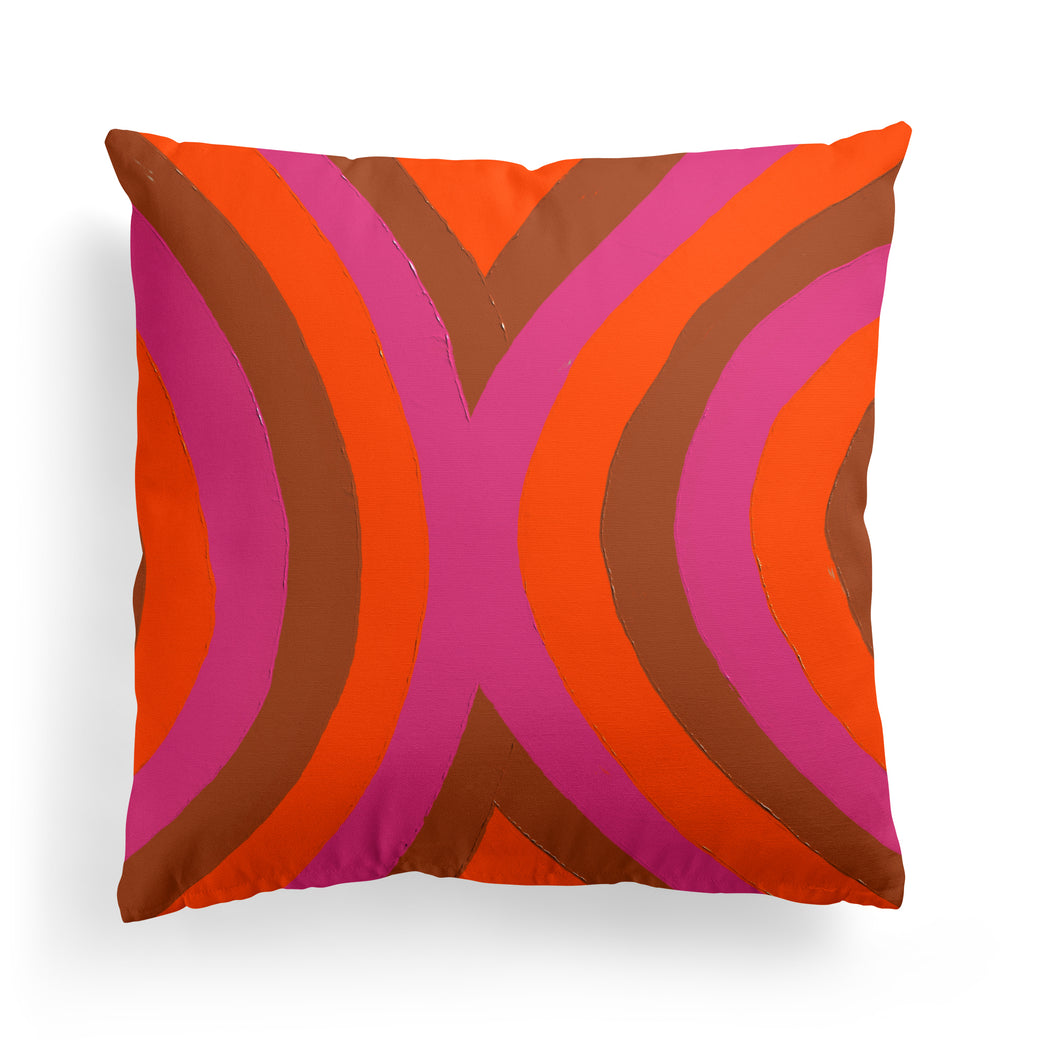 Retro 70s Colorful Art Decorative Pillow